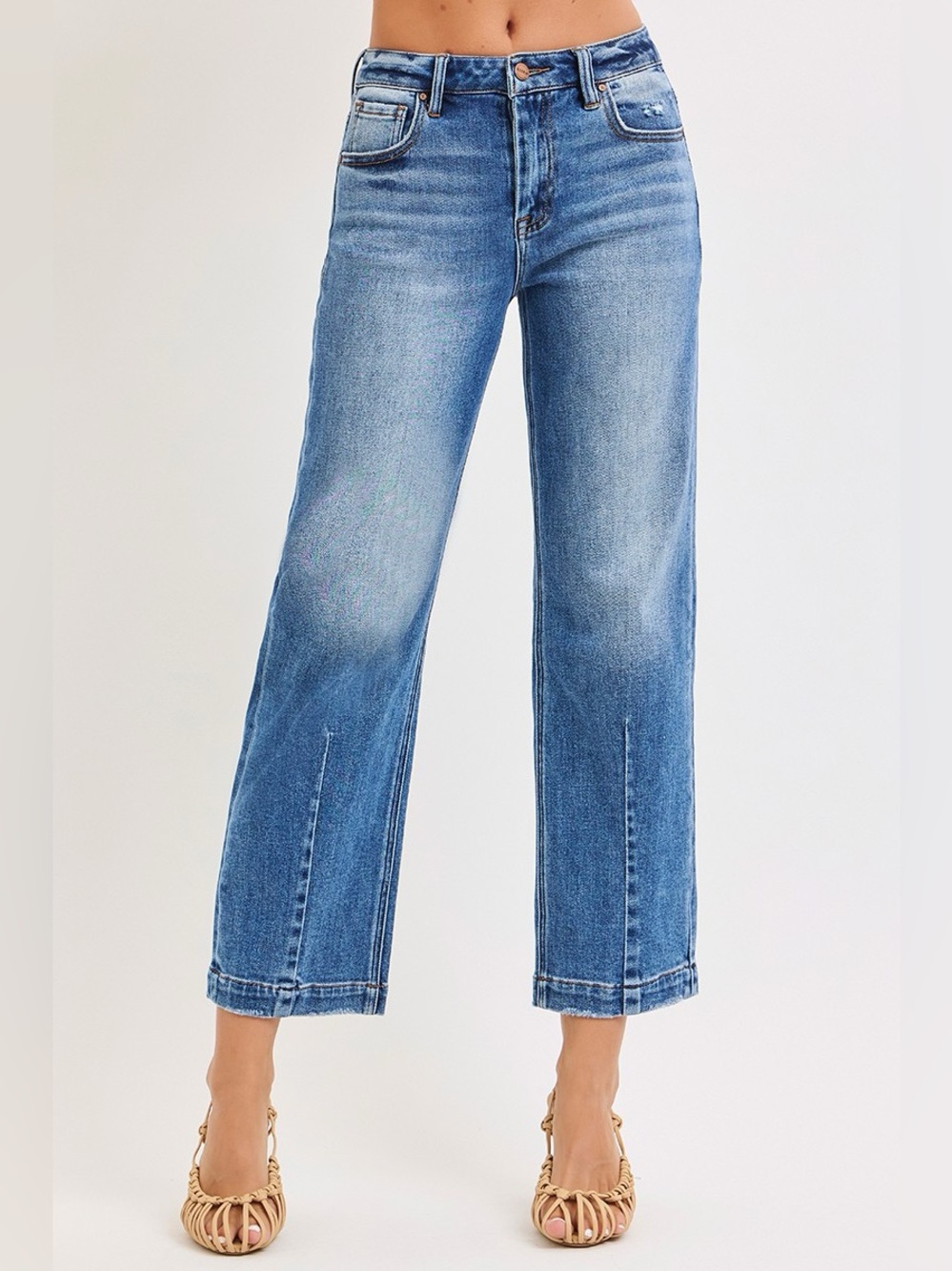 RISEN High Rise Crop Boyfriend Tapered Jeans